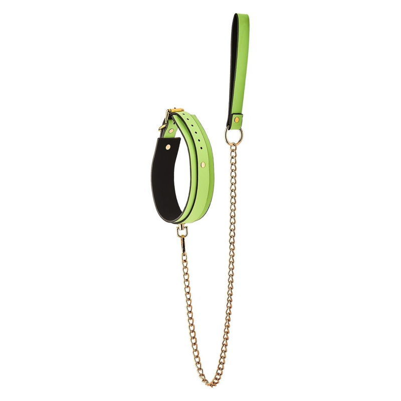 Ошейник с поводком светящийся в темноте Dream Toys Radiant Collar & Leash зеленый