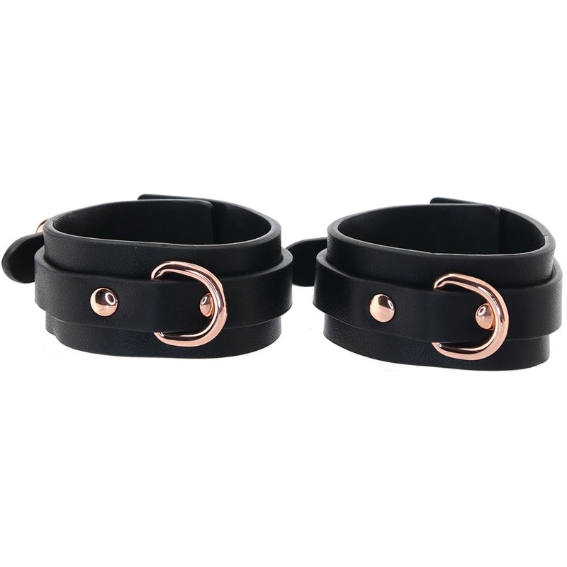 Поножи на лодыжки NS Novelties Bondage Couture черные с золотистой фурнитурой