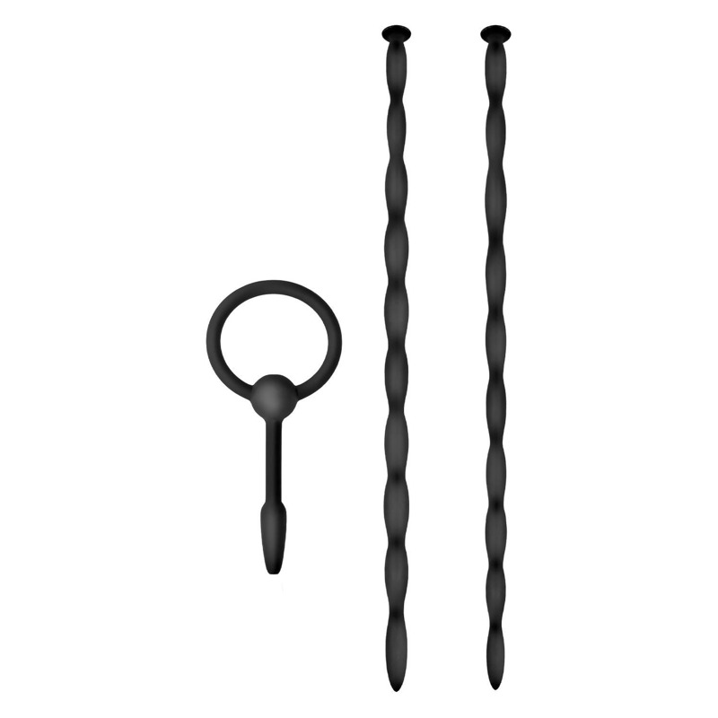 Набор черных уретральных катетеров NMC Knot Knot XL из силикона с бусинами, XL