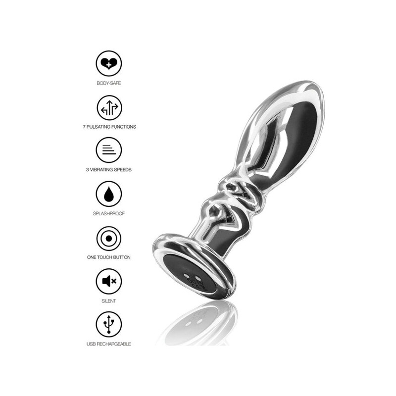 Вибратор анальный Toy Joy Buttocks The Slider серебристый, L