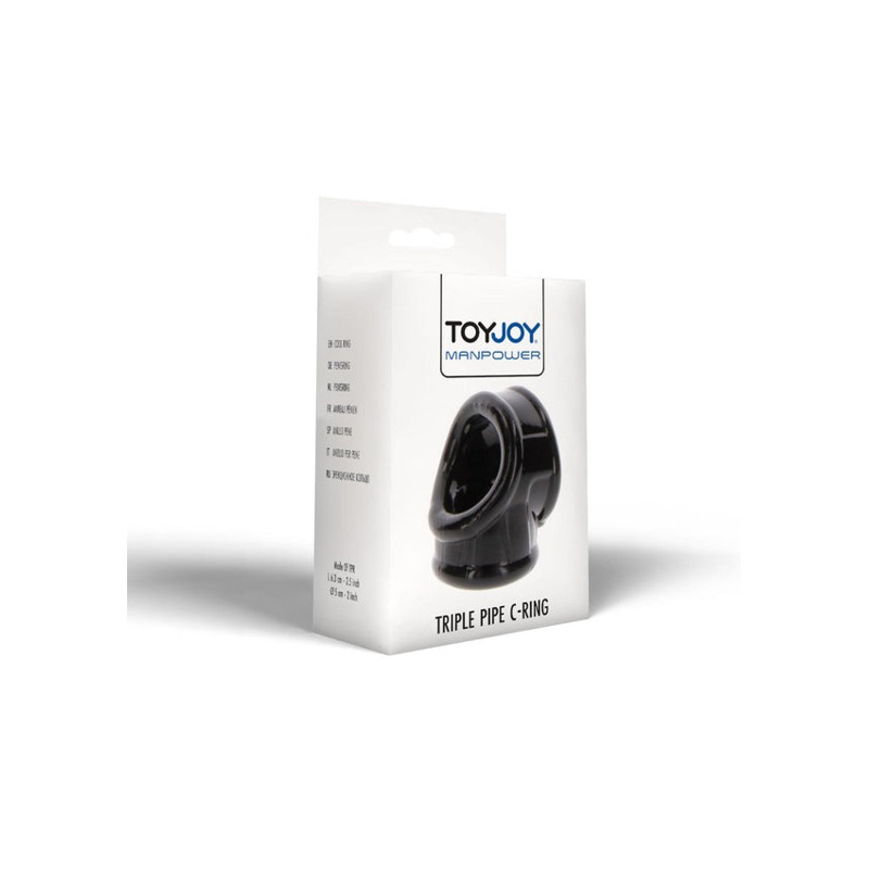 Тройное эрекционное кольцо Toy Joy Manpower Triple Pipe черное