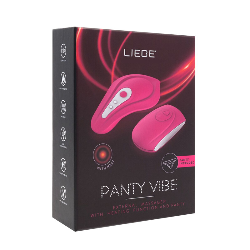 Вибратор в трусики Liebe Panty Vibe Recargable Cerise, нагрев до 39 °C, пульт, трусики в комплекте