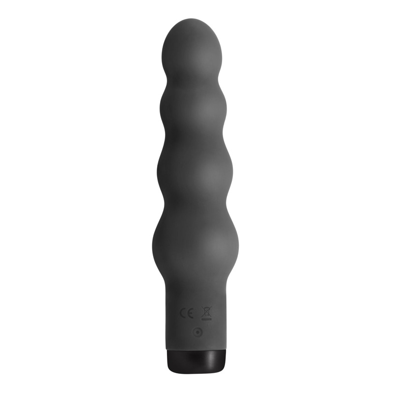 Вибратор S Pleasures Bullets Obsidian, черный, в виде ряда шариков, 10 режимов, диаметр 4,2 см