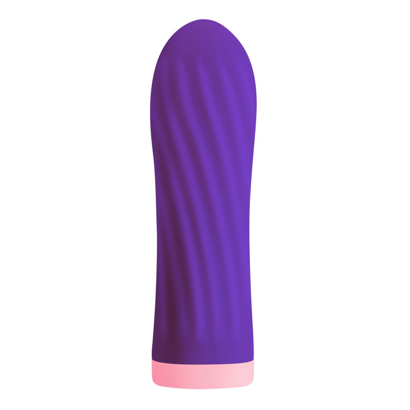 Вибропуля S Pleasures Bullets Twist & Shout Purple, фиолетовая, ребристая поверхность, 10 режимов