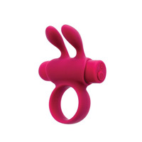 Эрекционное виброкольцо S Pleasures Premium Rabbit Ring, розовое, со съемной вибропулей и ушками