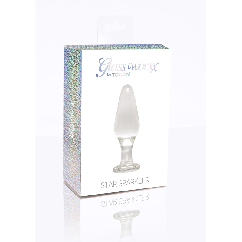 Пробка анальная из стекла ToyJoy Glass Worxx Star Sparkler прозрачная