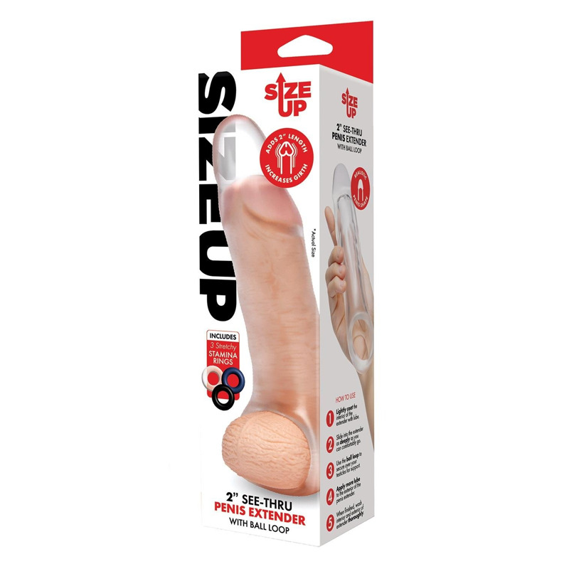 Насадка удлиняющая с эрекционными кольцами SIZE UP прозрачная