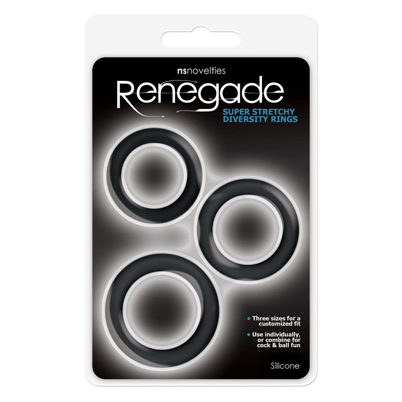 Набор эрекционных колец для пениса NS Novelties Renegade черный