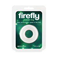 Эрекционное кольцо для пениса иллюмисцентное NS Novelties Firefly Bubble Rings белое, Medium