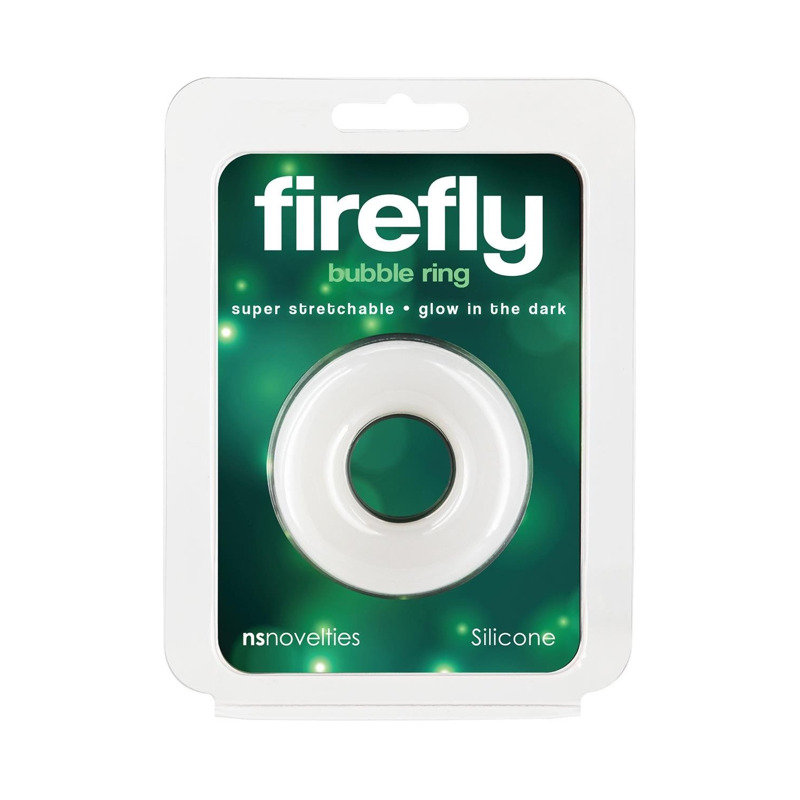 Эрекционное кольцо для пениса иллюмисцентное NS Novelties Firefly Bubble Rings белое, Medium