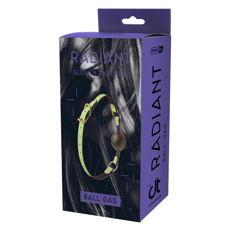 Кляп с шариком Dreamtoys RADIANT Ball Gag светящийся в темноте, зеленый