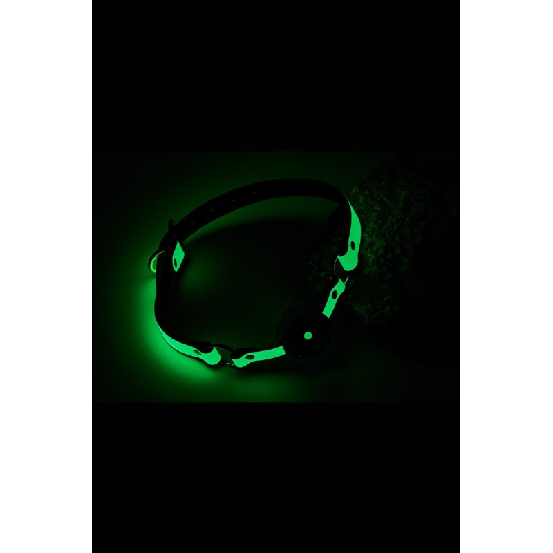Кляп с шариком Dreamtoys RADIANT Ball Gag светящийся в темноте, зеленый