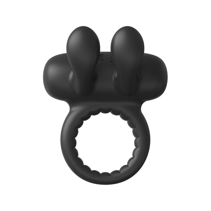 Эрекционное виброкольцо Dreamtoys Ramrod Rabbit с ушками для клитора, черное