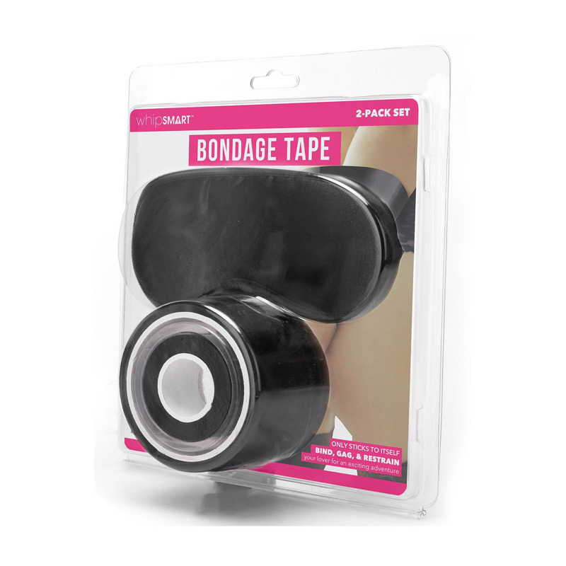 Набор БДСМ WhipSmart Bondage Tape лента для бондажа с маской для глаз, черный