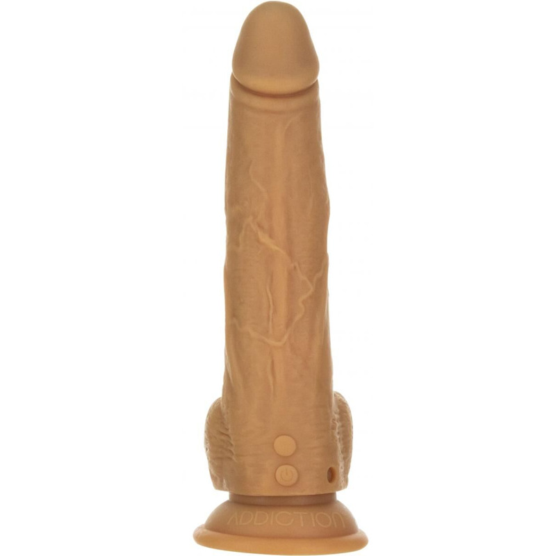 Фаллоимитатор с пульсацией Naked ADDICTION Dominic 9″ Caramel, пульт ДУ, диаметр 4,2 см