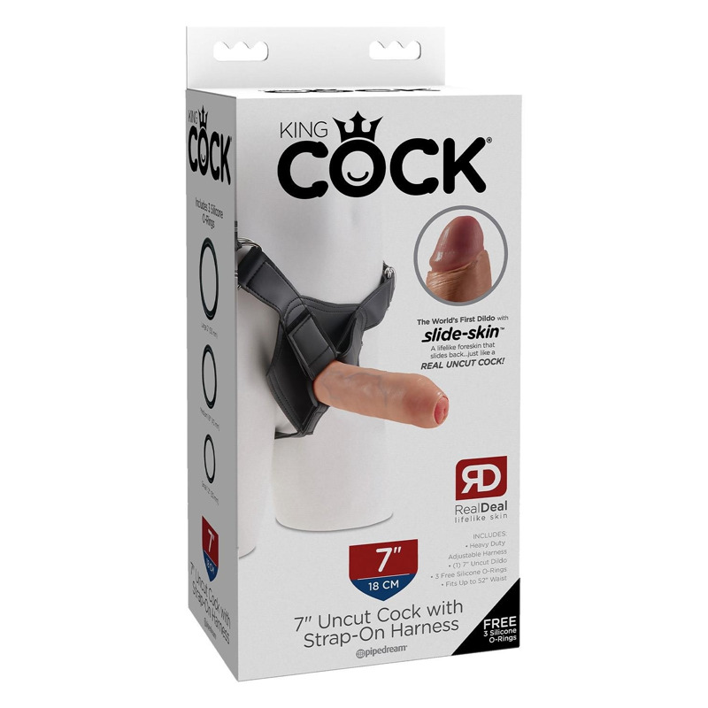 Страпон с ременной системой Pipedream King Cock, бежевый