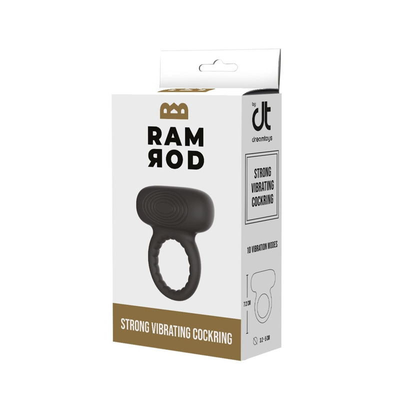 Эрекционное кольцо для пениса с вибрацией Dream Toys RAMROD черное