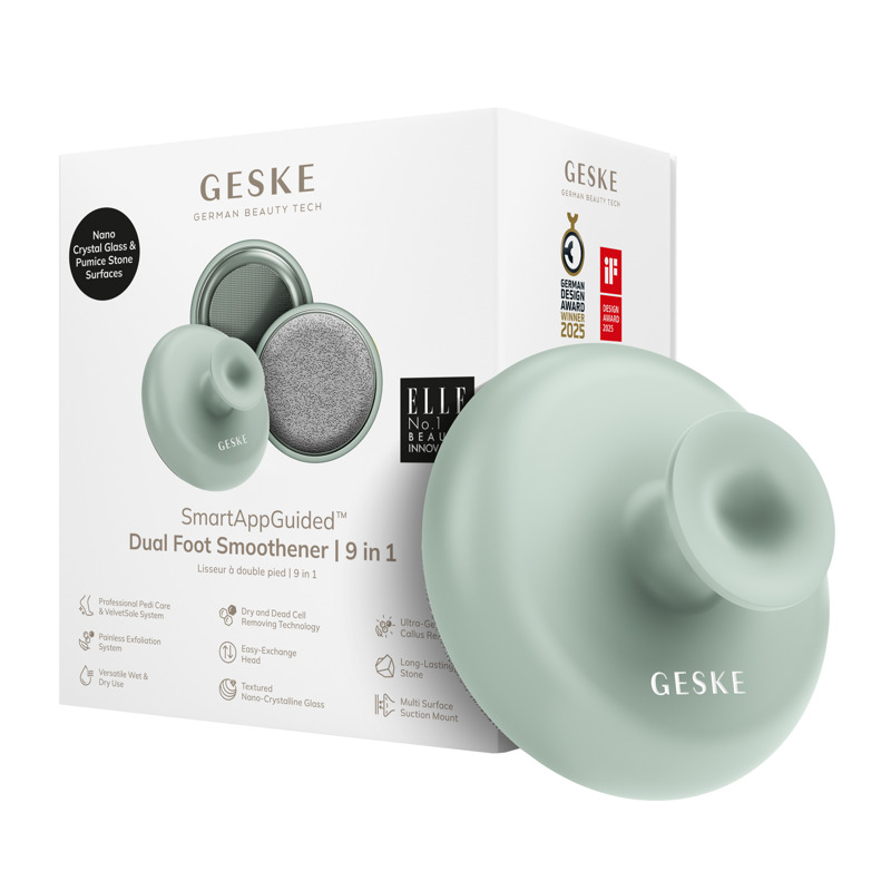 Набор для ухода за стопами с ручкой GESKE Dual Foot Smoothener 9в1 green
