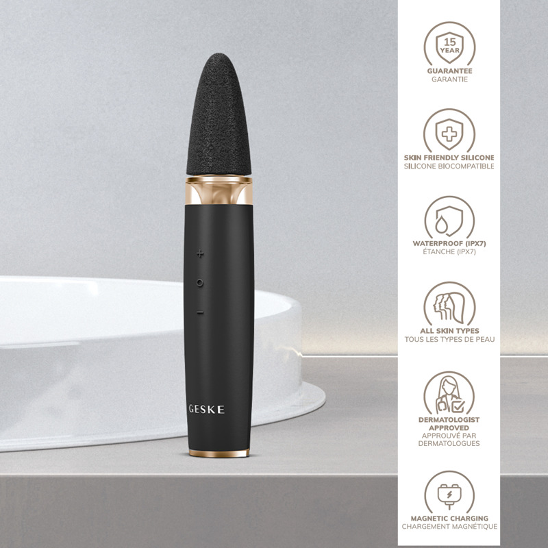 Шлифовальная пилка для стоп с дополнительными насадками GESKE Electric Pumice Foot Smoothing Multi-Pen 8в1 gray Шлифовальная пилка для стоп с дополнительными насадками GESKE Electric Pumice Foot Smoothing Multi-Pen 8в1 gray