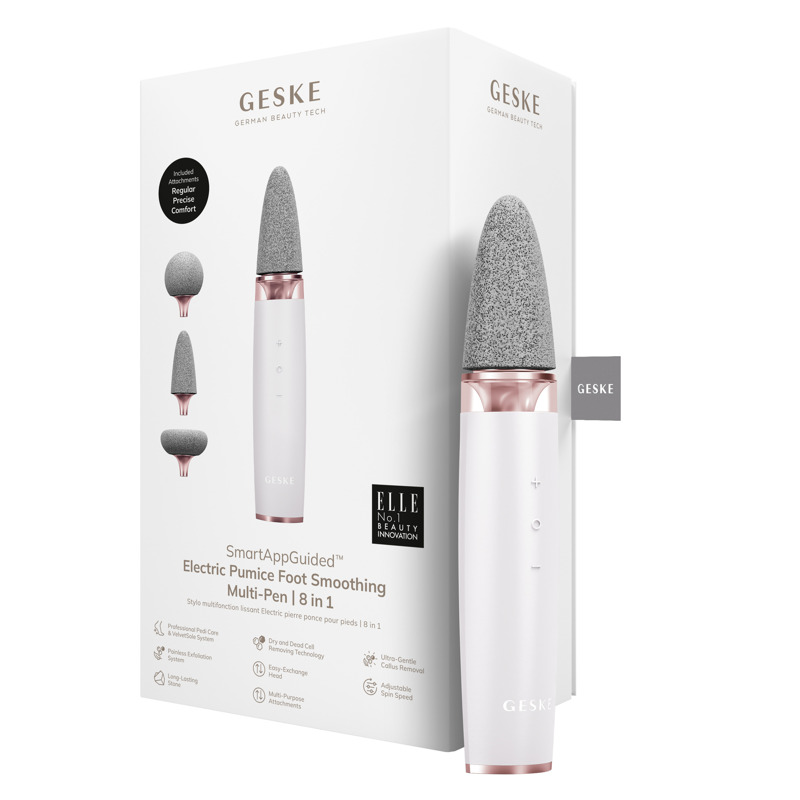 Шлифовальная пилка для стоп с дополнительными насадками GESKE Electric Pumice Foot Smoothing Multi-Pen 8в1 starlight