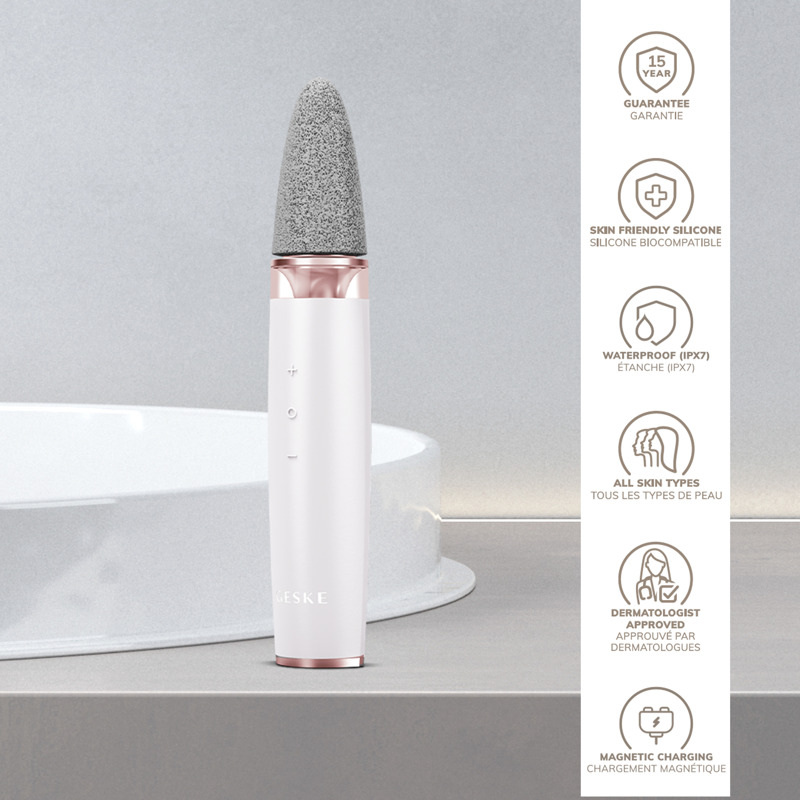 Шлифовальная пилка для стоп с дополнительными насадками GESKE Electric Pumice Foot Smoothing Multi-Pen 8в1 starlight