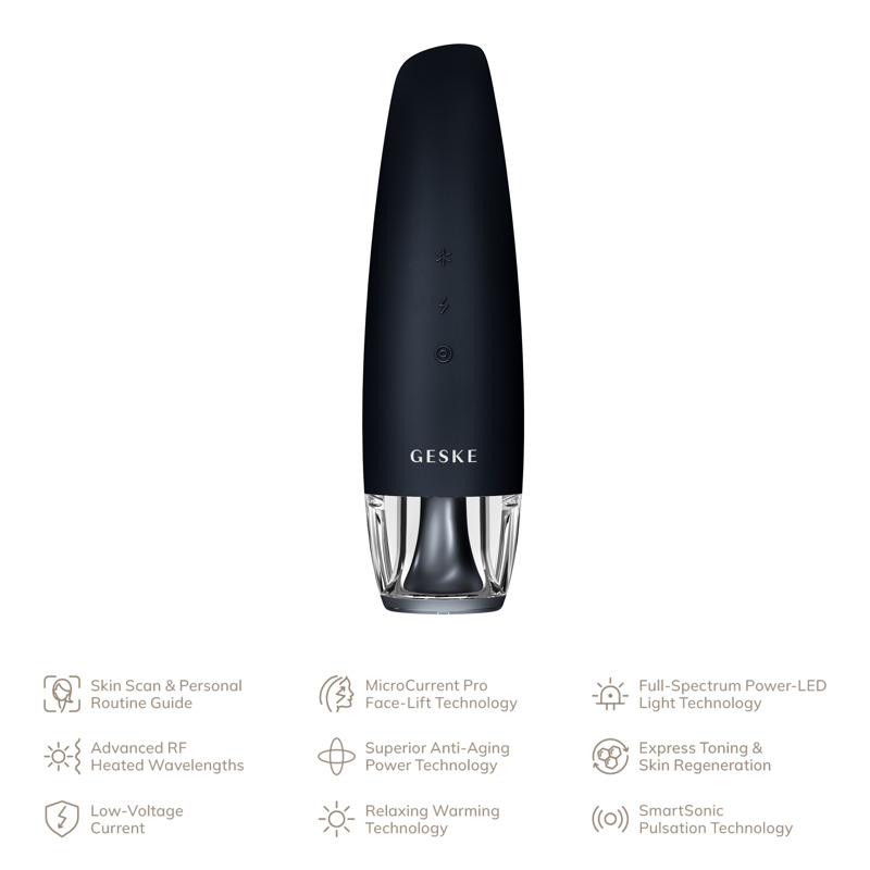 Антивозрастной LED-излучатель для восстановления кожи лица GESKE Anti-Aging Skin Renewer 9в1 black
