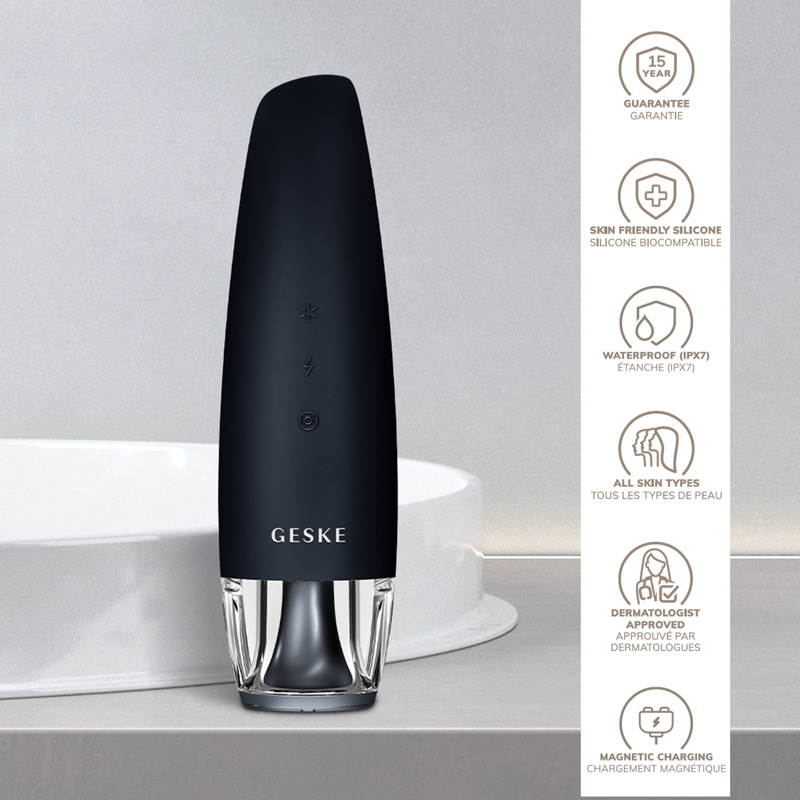Антивозрастной LED-излучатель для восстановления кожи лица GESKE Anti-Aging Skin Renewer 9в1 black