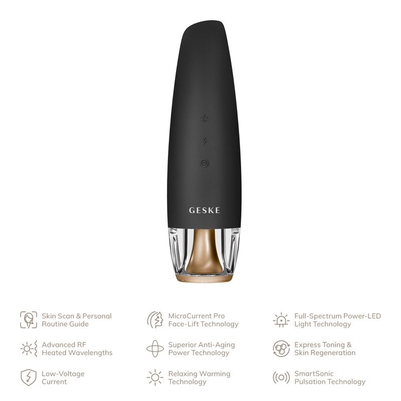 Антивозрастной LED-излучатель для восстановления кожи лица GESKE Anti-Aging Skin Renewer 9в1 gray