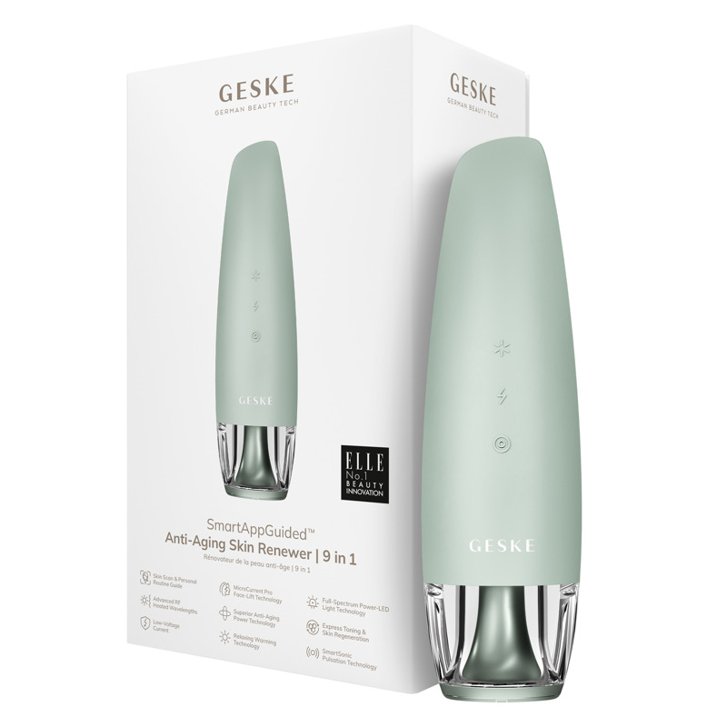 Антивозрастной LED-излучатель для восстановления кожи лица GESKE Anti-Aging Skin Renewer 9в1 green