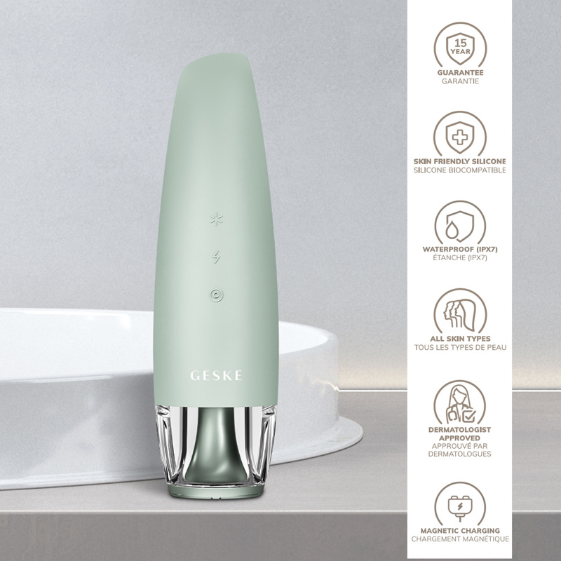 Антивозрастной LED-излучатель для восстановления кожи лица GESKE Anti-Aging Skin Renewer 9в1 green