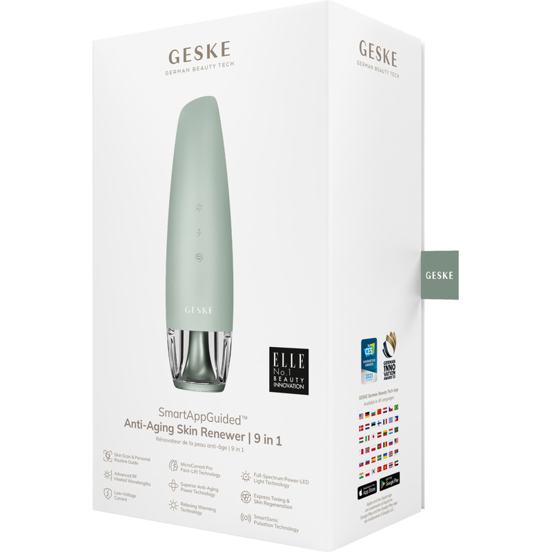 Антивозрастной LED-излучатель для восстановления кожи лица GESKE Anti-Aging Skin Renewer 9в1 green