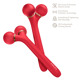 Электронный ультразвуковой ролик для лица GESKE Sonic Facial Roller 4в1 red