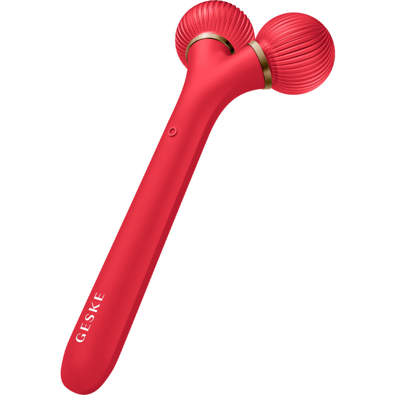 Электронный ультразвуковой ролик для лица GESKE Sonic Facial Roller 4в1 red