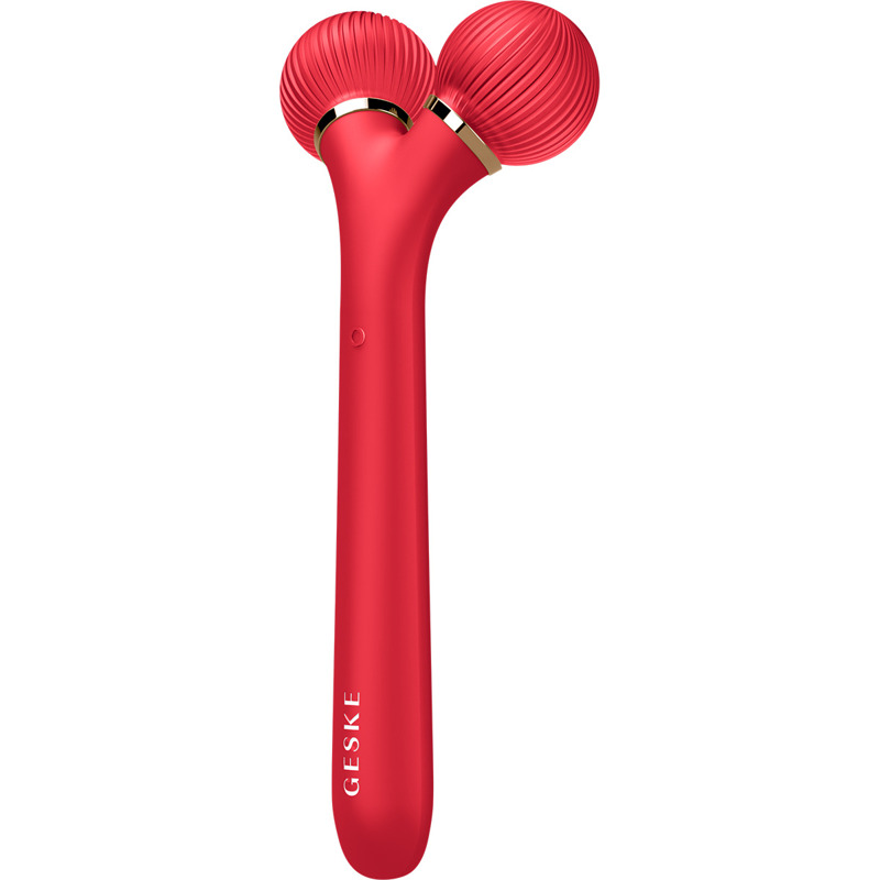 Электронный ультразвуковой ролик для лица GESKE Sonic Facial Roller 4в1 red