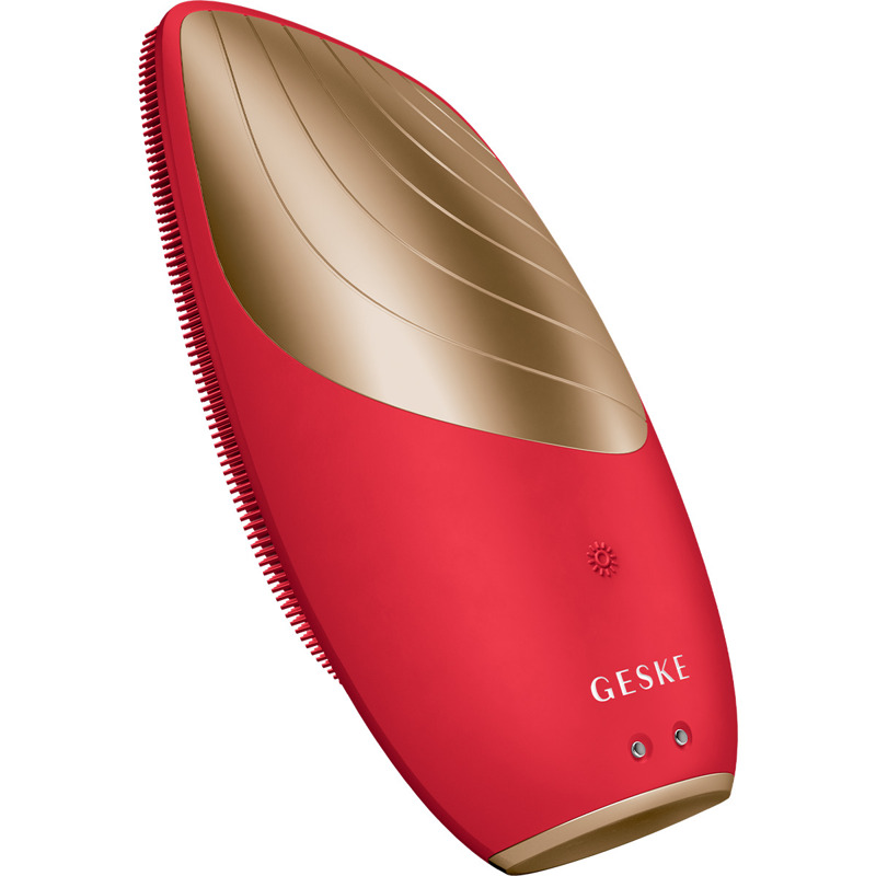 Электронная звуковая термо щетка для лица GESKE Sonic Thermo Facial Brush 6в1 red