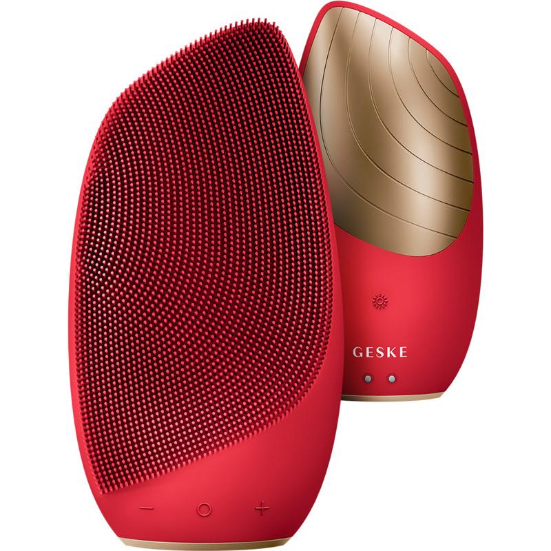 Электронная звуковая термо щетка для лица GESKE Sonic Thermo Facial Brush 6в1 red