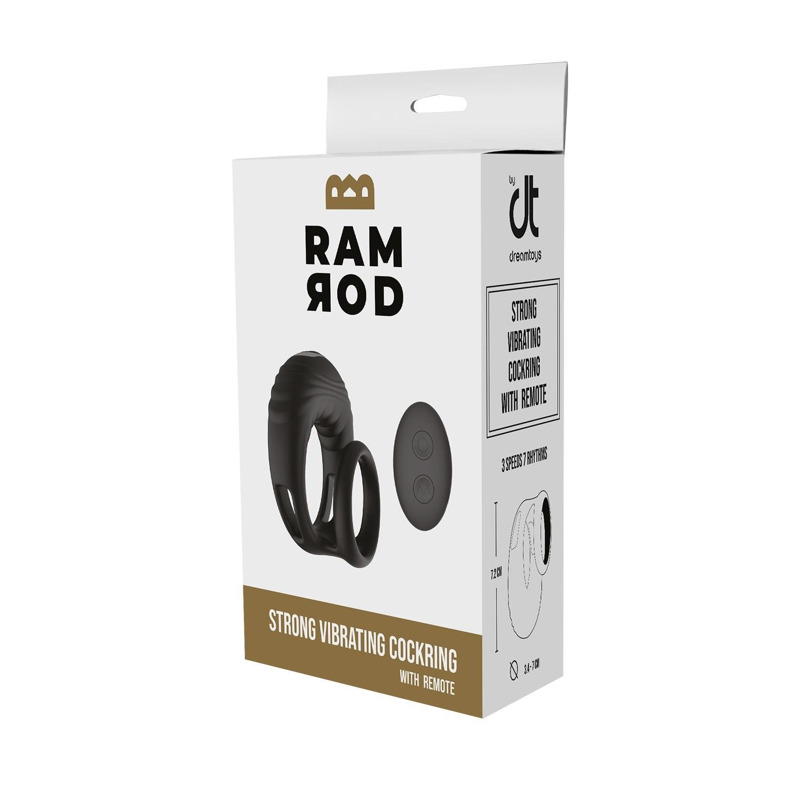 Эрекционное виброкольцо Dreamtoys Ramrod с пультом, черное