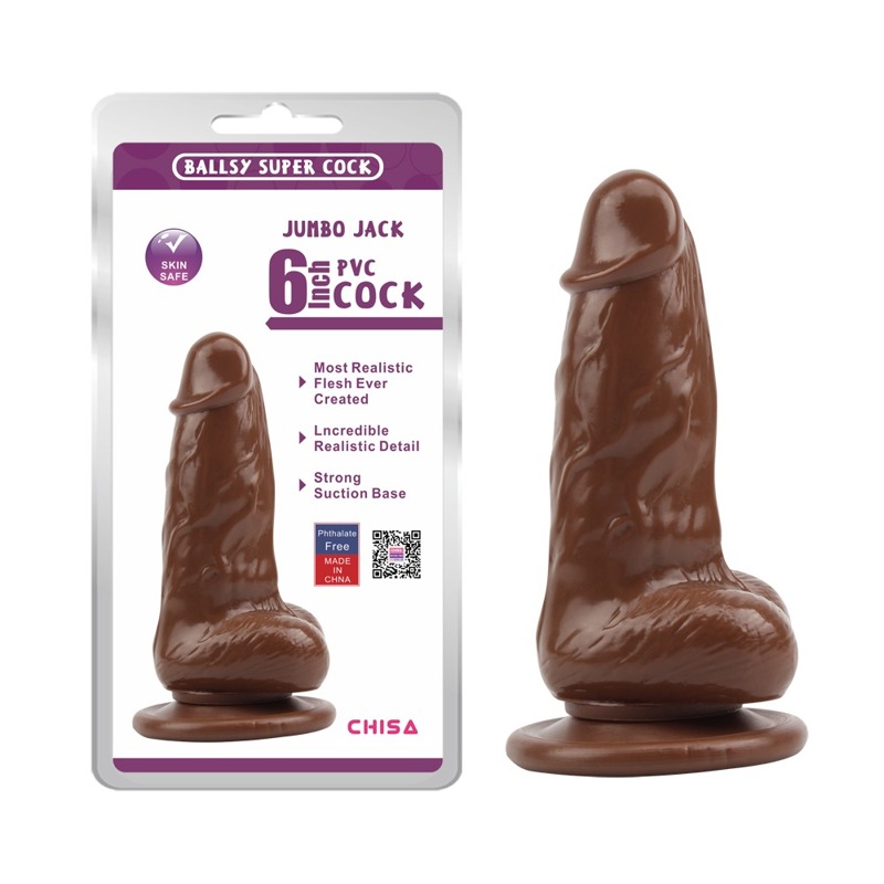 Фаллоимитатор реалистичный с присоской Chisa Ballsy Super Cock JUMBO JACK коричневый
