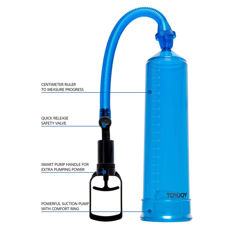 Вакуумная помпа для члена Toy Joy Power Pump механическая, синяя