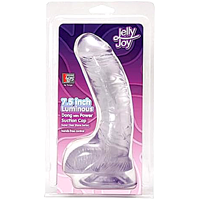 Фалоімітатор люмінесцентний реалістичний на присосці Dream Toys Jelly Joy Luminous прозорий