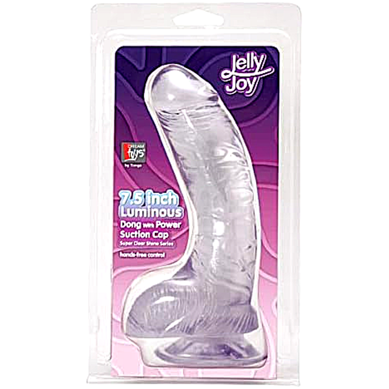 Фаллоимитатор реалистик люминесцентный на присоске Dream Toys Jelly Joy Luminous прозрачный
