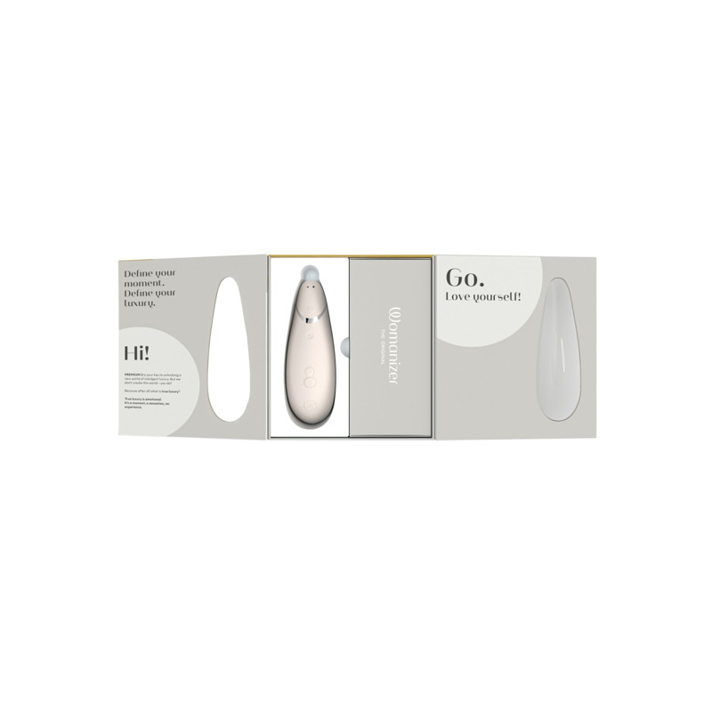 Вакуумный клиторальный стимулятор Womanizer Premium 2 - Grey, функции Autopilot и Smart Silence