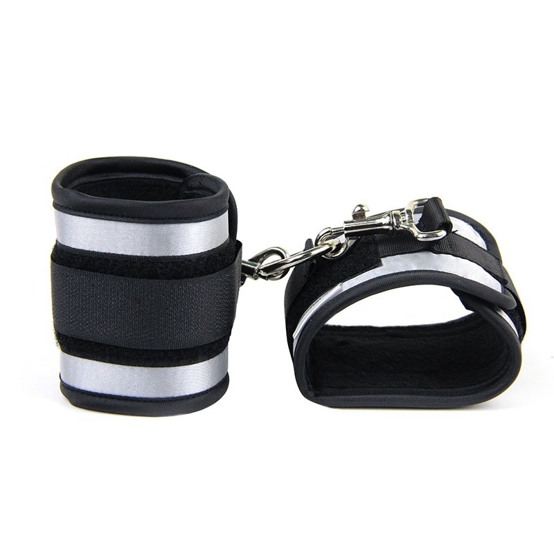 Набор БДСМ Roomfun Bedroom Restraint Kit фиксаторы, кнут, кляп, маска, черный-серый