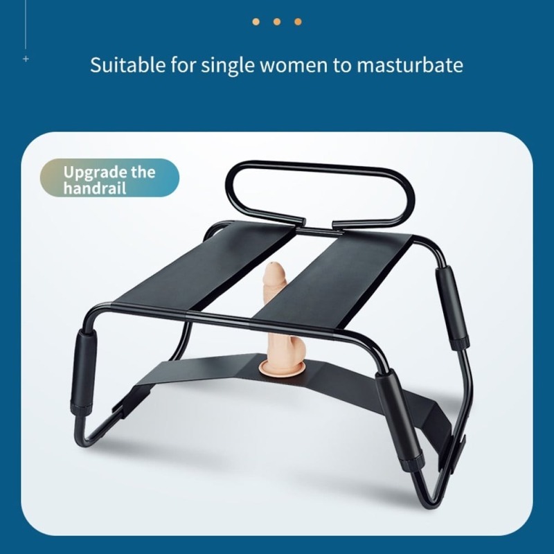 Стул для секса Roomfun со спинкой и фаллоимитатором (L), чёрный