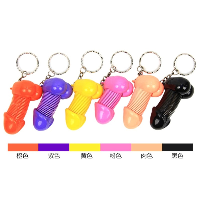Брелок в виде пениса на пружине Roomfun SEXY MOBILE Key Ring черно-золотой