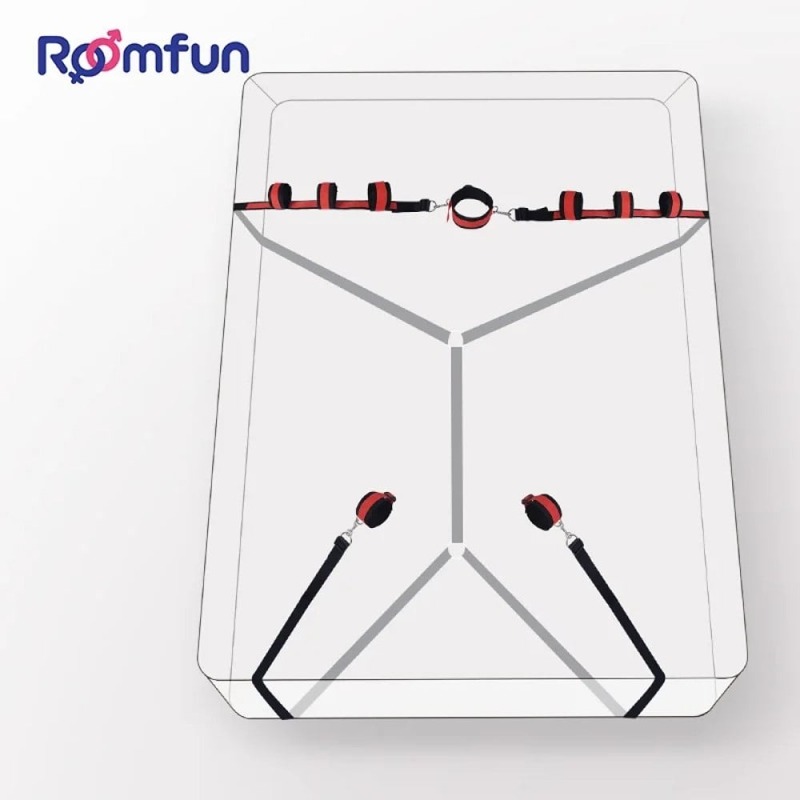 Система фиксации для кровати Roomfun Bedroom Bondage красно-чёрная