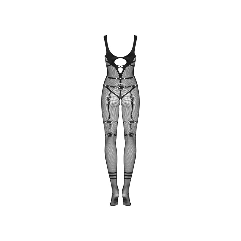 Комбинезон сетка Obsessive Bodystocking N123, чорный, One Size