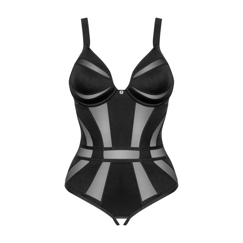 Боди с геометрическим дизайном и открытым доступом Obsessive Chic Amoria черный, XS/S