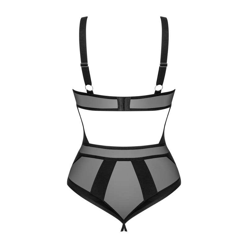 Боди с геометрическим дизайном и открытым доступом Obsessive Chic Amoria черный, XS/S