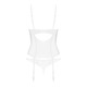 Прозрачный корсет и стринги Obsessive Alissium corset & thong белые, XS/S